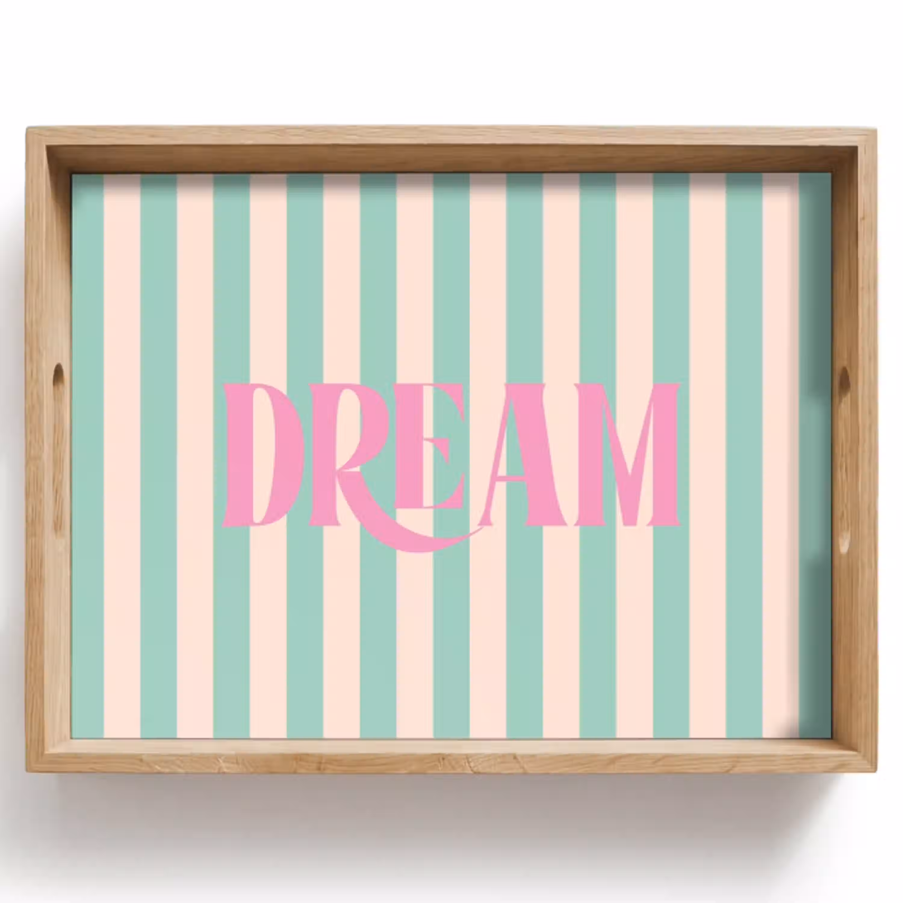 Roze - Groen - Strepen - Dream Dienblad Rechthoek middel -z3d_shopping