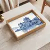 Schots - Kasteel - Blauw - Aquarel Dienblad Rechthoek middel -sfeer1