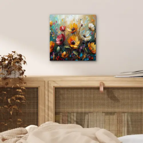 Watercolor - Bloemen - Kunst - Modern aluminium wit klein -sfeer3