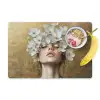 Gezicht - Bloemen - Goud - Abstract Placemat vinyl groot -zzzproduct_Kitchenyeah-website