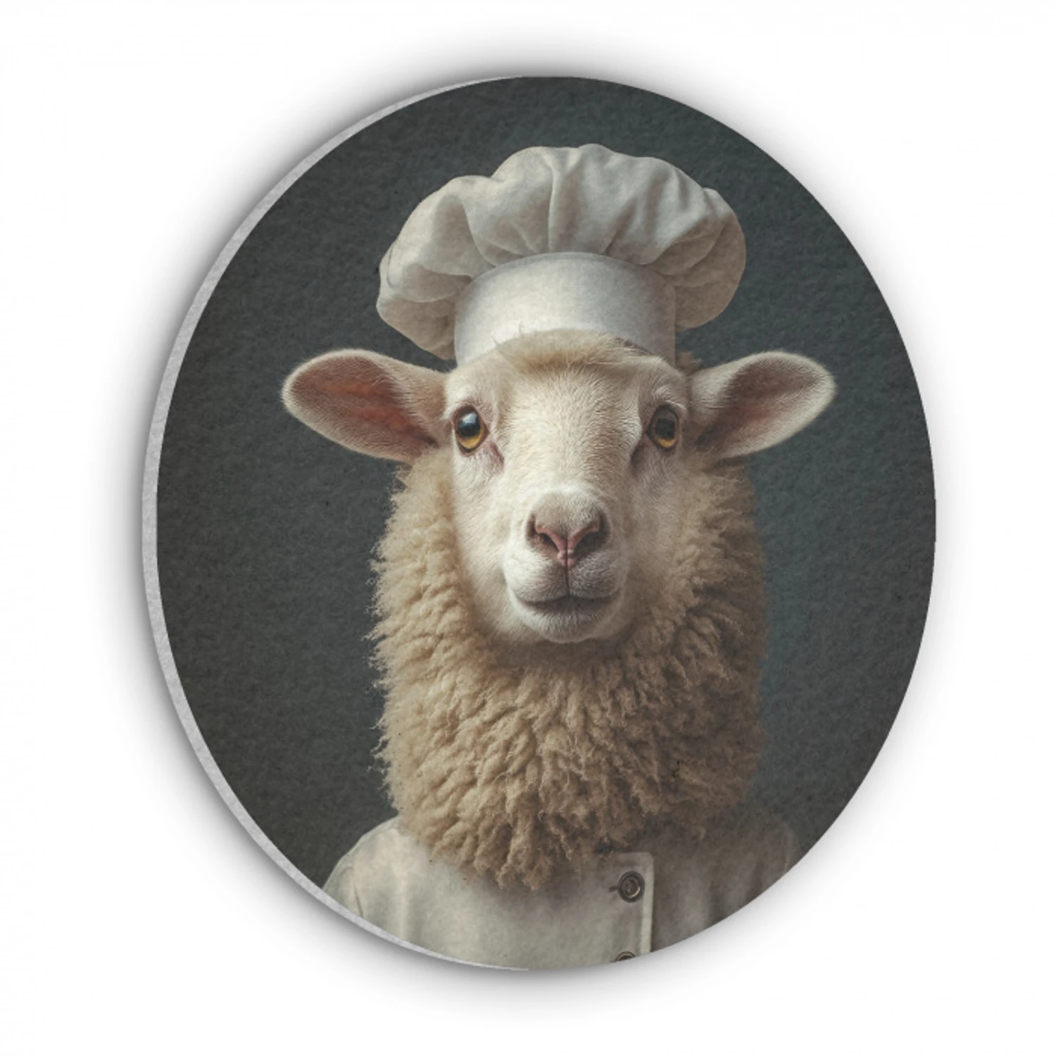 Schaap - Wol - Kok Akoestische PET Vilt - Rond klein -3d