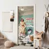 Retro - Blauw - Vrouw deurposter klein -sfeer6