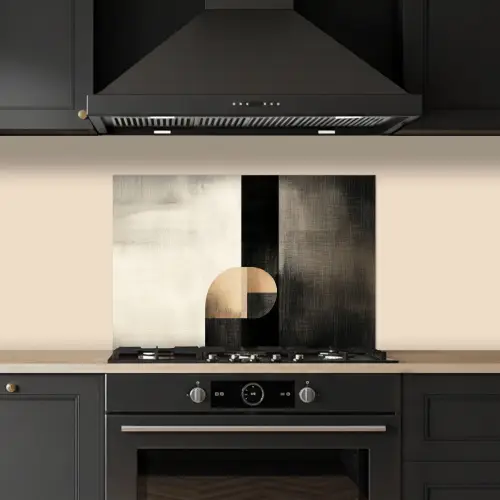 Vormen - Modern - Zwart keuken achterwand spatscherm klein -sfeer1