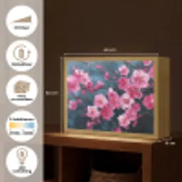 Bloem - Bloesems - Roze - Abstract Light Box met batterij (Wandlamp) middel -USP_websiteoverzichtNL