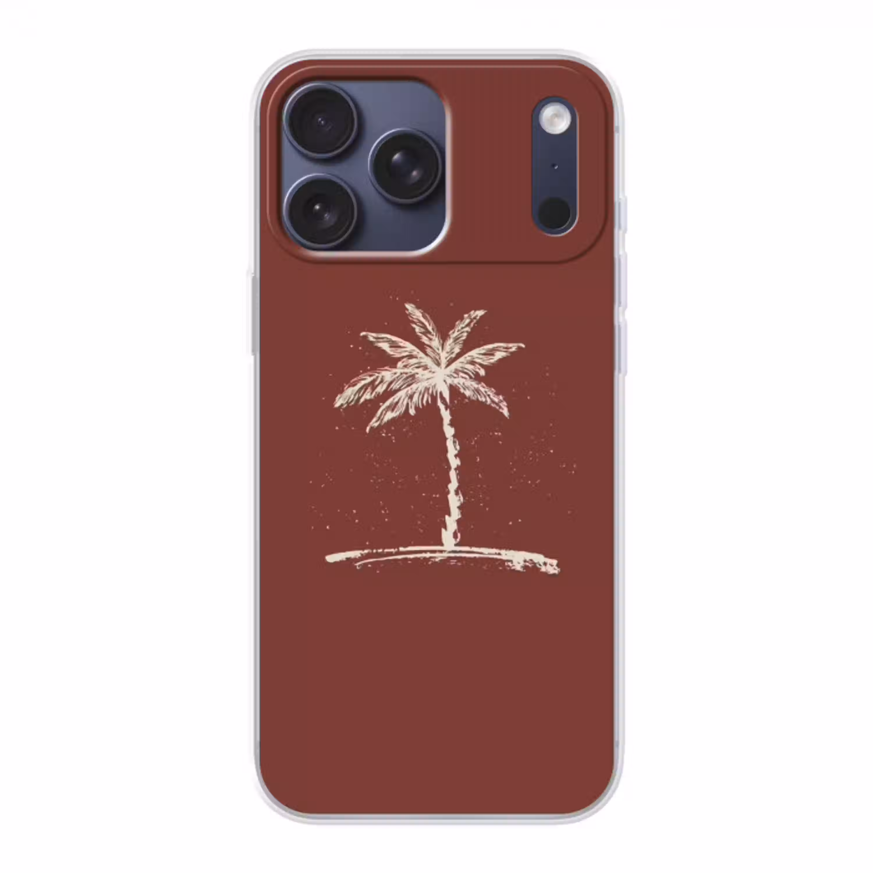 Palmboom - Beige - Rood - Tropisch Telefoonhoesje iPhone 17 Pro Max klein -3d