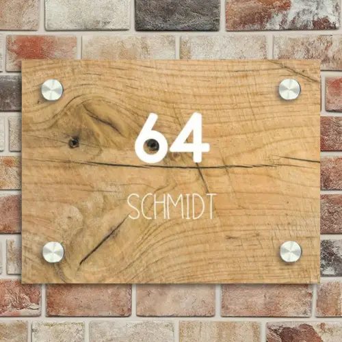 Hout - Modern Naambord Rechthoek middel -sfeer3