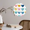 Hartjes - Pastel - Kleurcontrast - Handgetekend Wandcirkel behangsticker klein -sfeer3