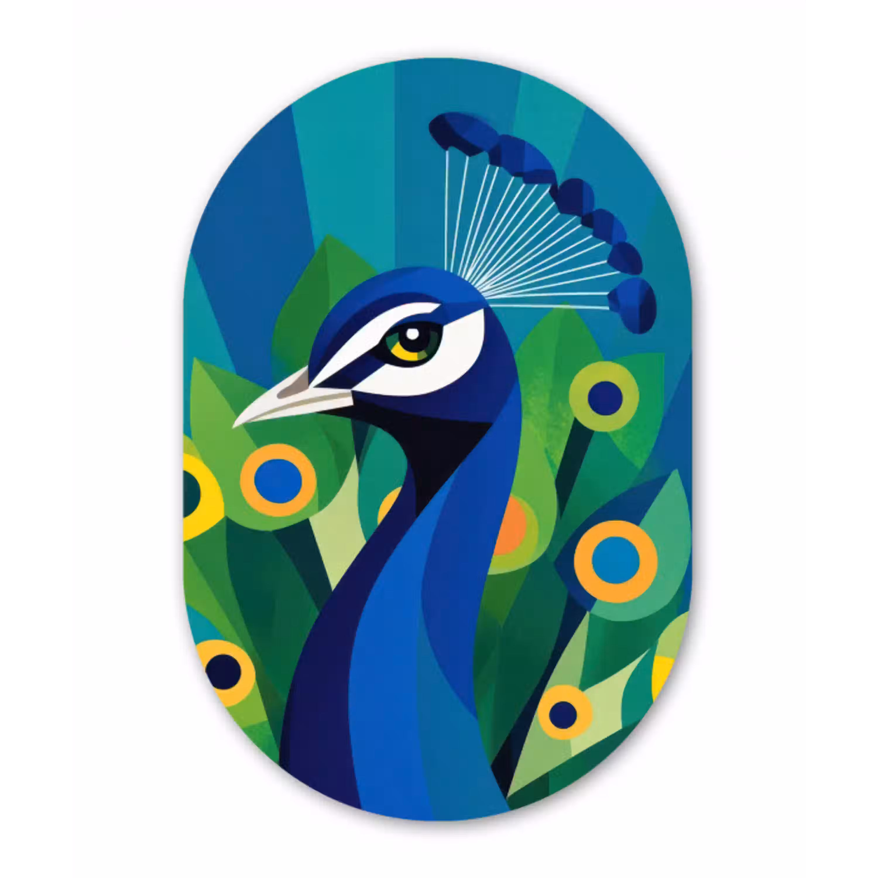 Pauw - Cirkels - Blauw Wandcirkel Ovaal Aluminium middel -3d