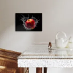 Appel - Rood - Water - Zwart - Fruit KitchenYeah - Keuken - Canvas klein -sfeer3