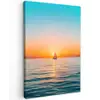 Zee - Zeilboot - Zonsondergang Tuinposter op houten frame 2 cm dik klein -3d