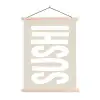 Sushi - Eten - Decoratie - Vintage textielposter latten blank klein -3d