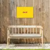 Smile - Roze - Geel Tuinposter op houten frame 2 cm dik klein -sfeer4