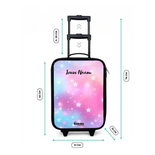 Sterren - Roze - Blauw Kinderkoffer - Zwart klein -productfoto_formaten