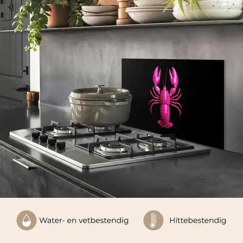 Kreeft - Felroze - Stippen - Opvallend keuken achterwand spatscherm klein -usp_NL