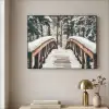 Brug - Winterlandschap - Bos - Natuur - Sneeuw Textielframe zwart klein -sfeer2