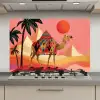 Kameel - Pyramides - Rode zon keuken achterwand spatscherm klein -3d_website