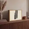 Penseelstreken - Verticaal - Zwart Light Box met batterij (Wandlamp) middel -sfeer2