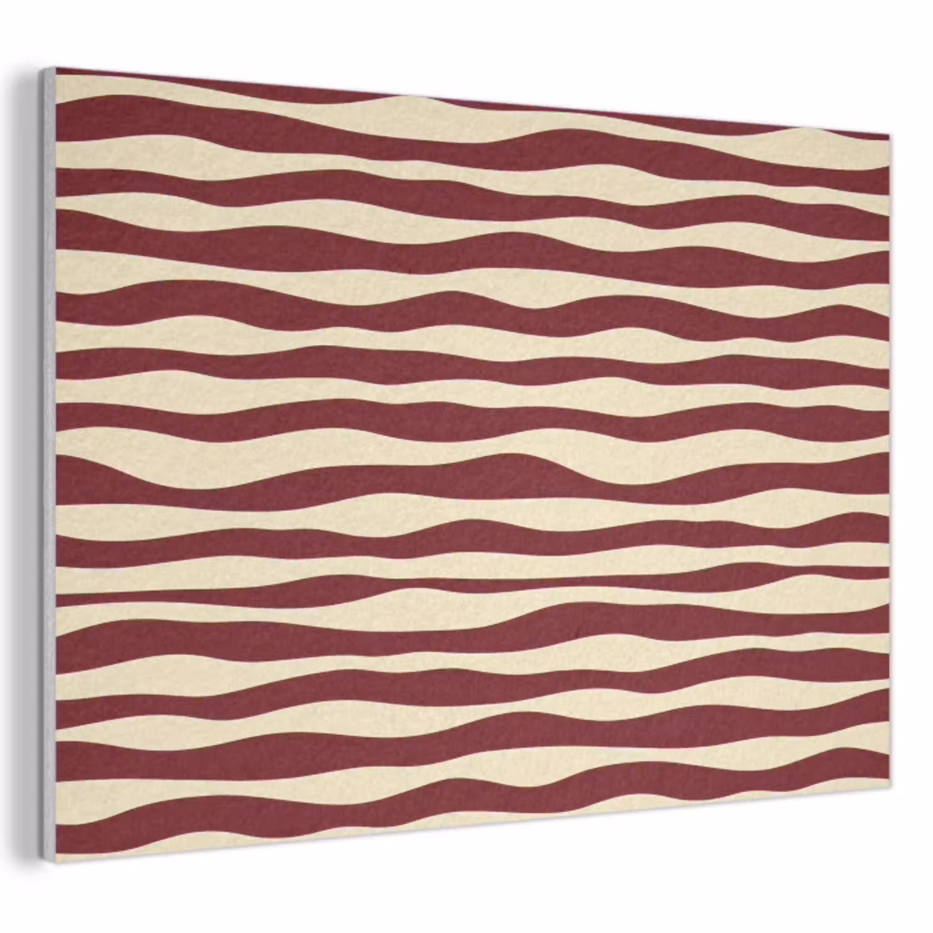 Golven - Rood - Patroon - Crème PET vilt klein 837 -3d