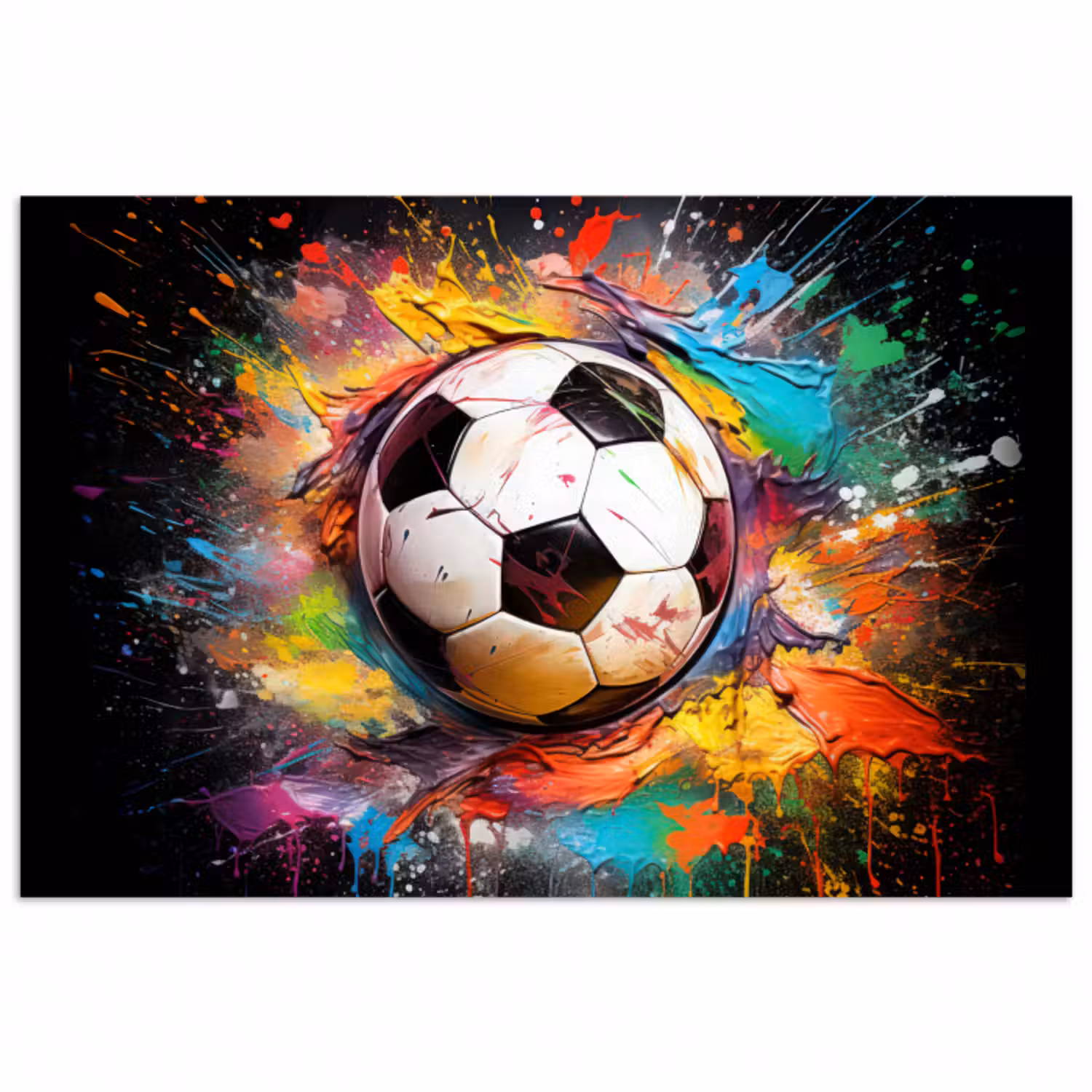 Poster - Fußball - Farbe - Farben - Schwarz - Weiß