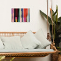 Kleurbanen - Verticaal - Kleurrijk tuinposter los doek klein -sfeer7