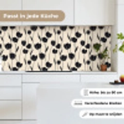 Tulpen - Patroon - Zwart keuken achterwand 2 middel 871 -sfeer4_DE