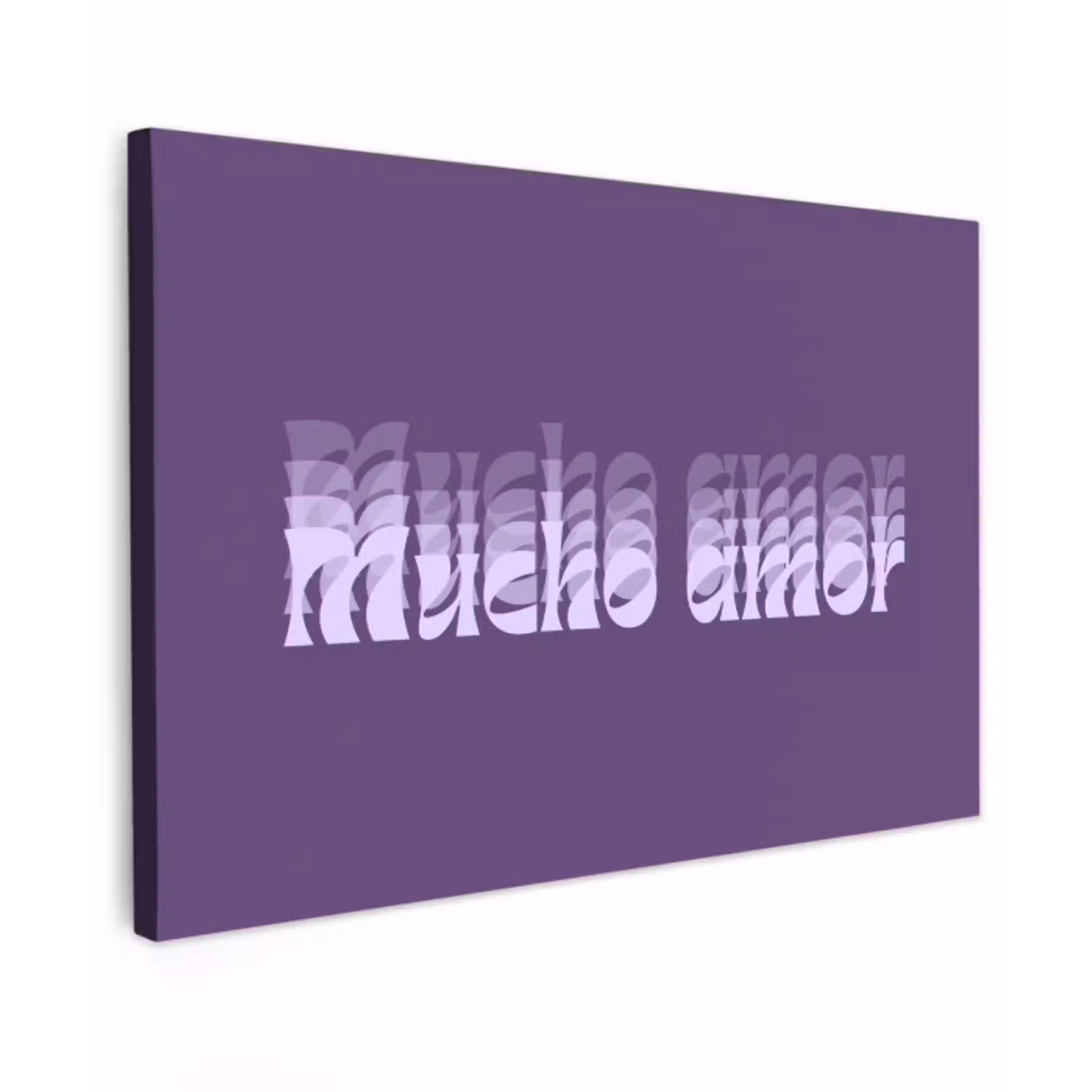 Mucho amor - Paars - Grafisch canvas 2cm klein -z3d