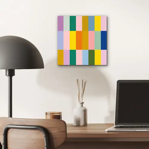 Stroken - Blauw - Patroon - Abstract aluminium wit klein -sfeer5