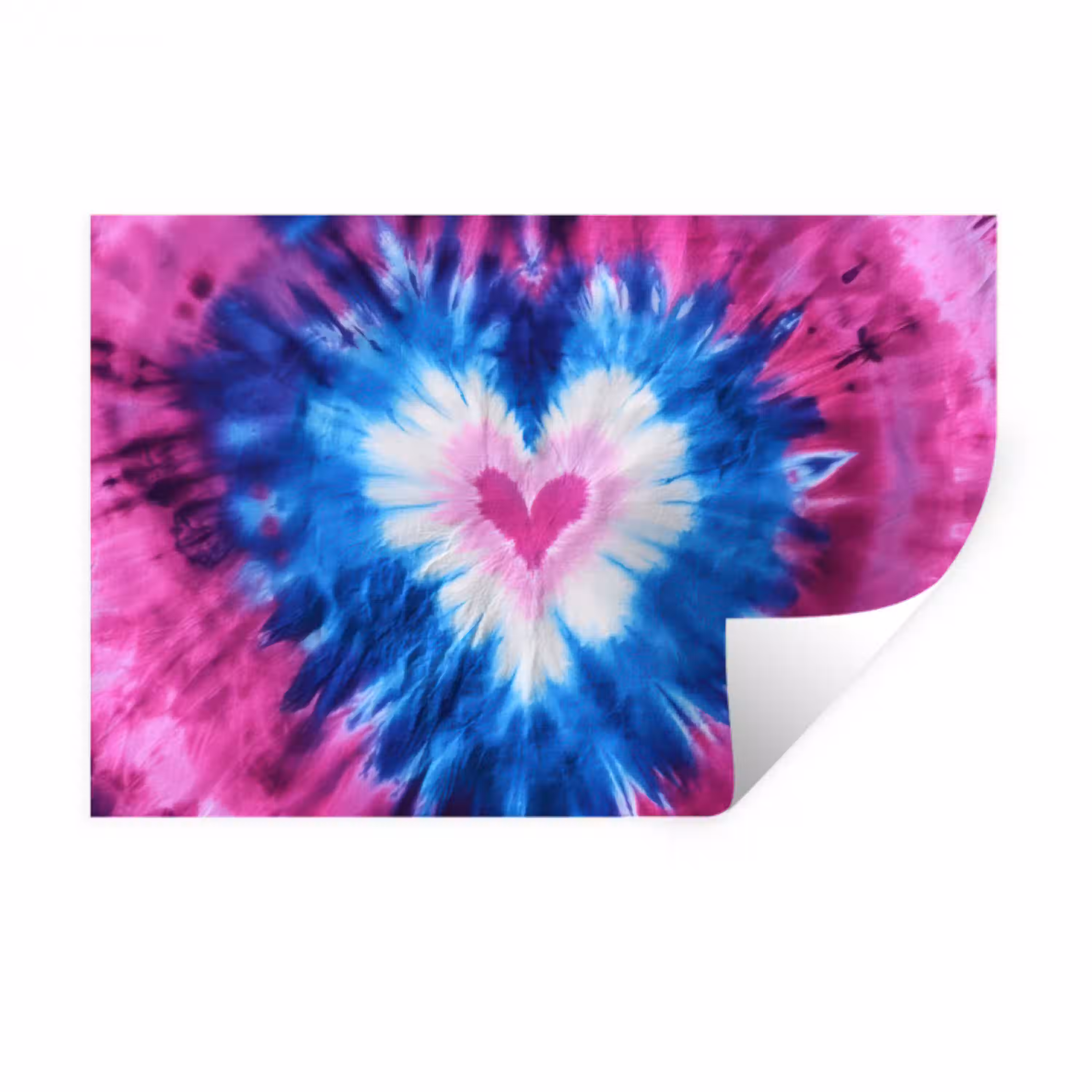 Hartvormig - Tie dye - Paars Muursticker klein -3d