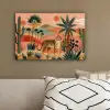 Tijger - Palmen - Cactus - Oranje canvas 2cm klein -sfeer3