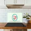 Bloemen - Ovaal - Strepen - Groen keuken achterwand spatscherm klein -sfeer2