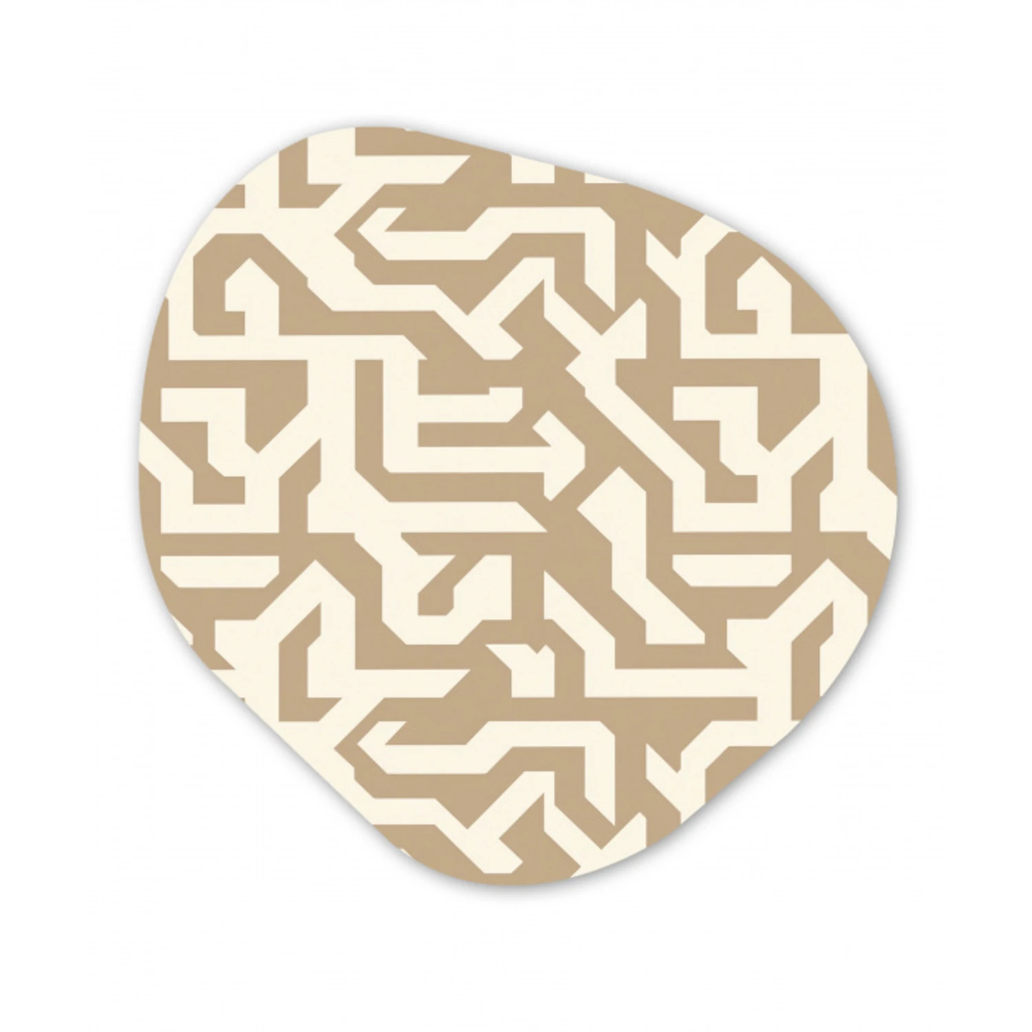 Modern - Abstract - Beige Wandcirkel Organisch Aluminium middel 851 -3d
