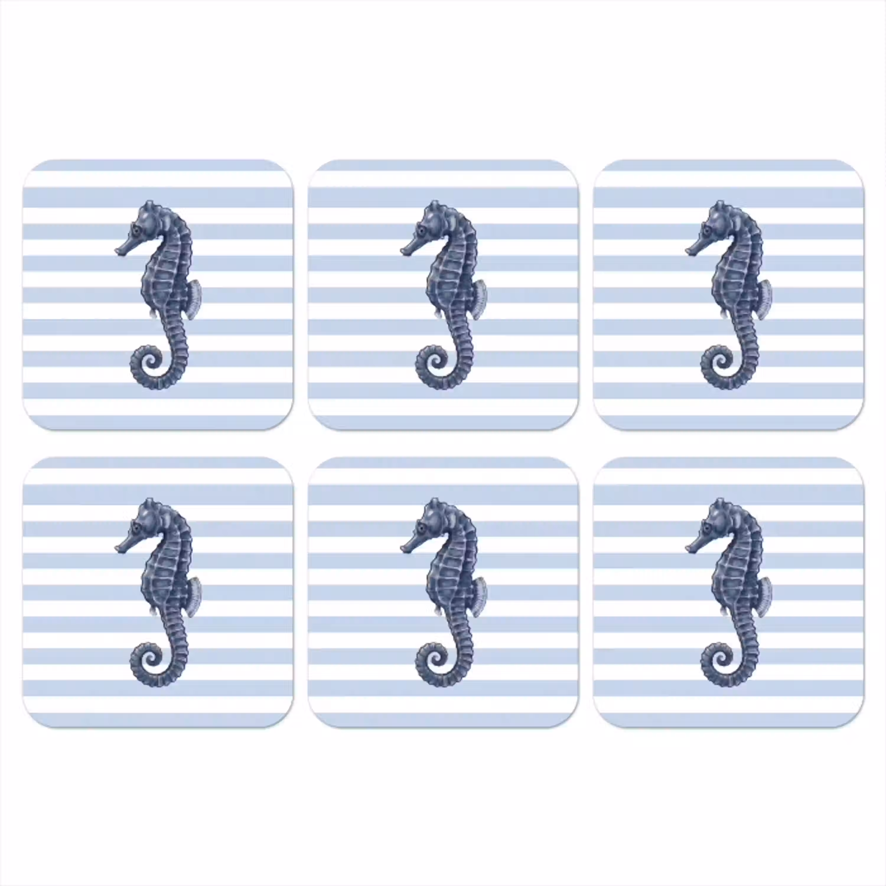 Vis - Oceaan - Illustratie - Blauw - Strepen onderzetter kurk middel -3d