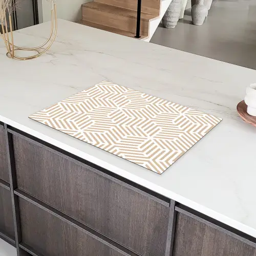 Beige - Geometrie - Patronen - Abstract Inductie beschermer vinyl 3mm klein 276 -sfeer8