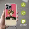Meisje - Kopje - Bloemen - Roze Hoesje iPhone 16 Pro Max met koord klein -sfeer2_NL