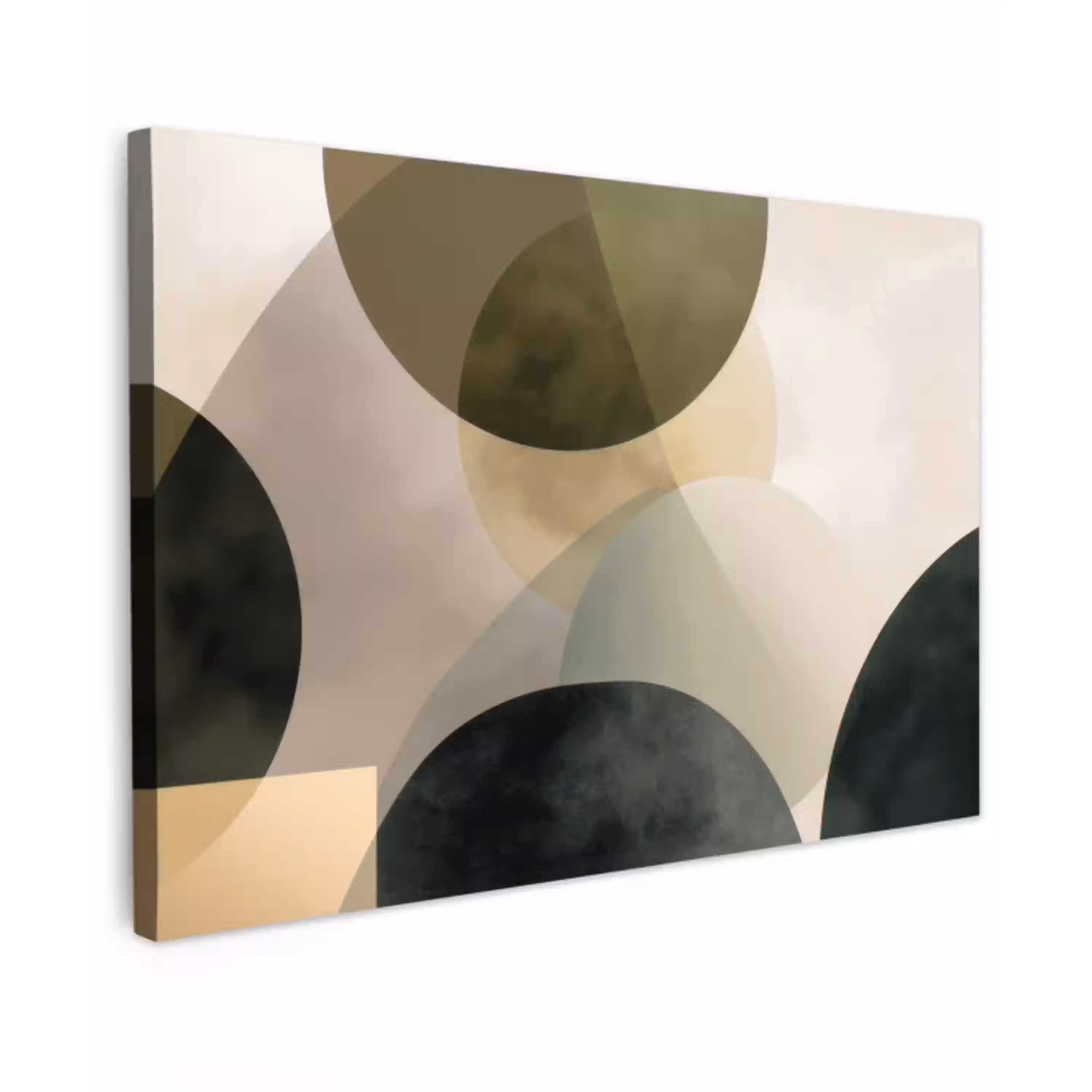 Vlakken - Abstract - Beige - Cirkels canvas 2cm klein -z3d
