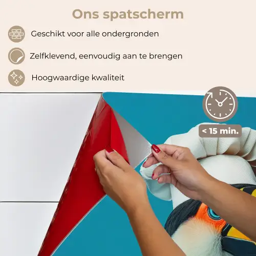 Toekan - Papegaai - Vogel - Koksmuts keuken achterwand spatscherm klein -spatscherm_NL