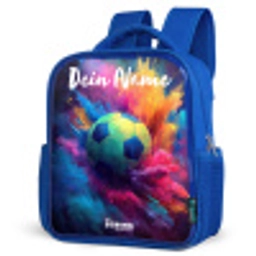 Neon - Bal - Kleurrijk Kinderrugzak - Blauw middel -schuin