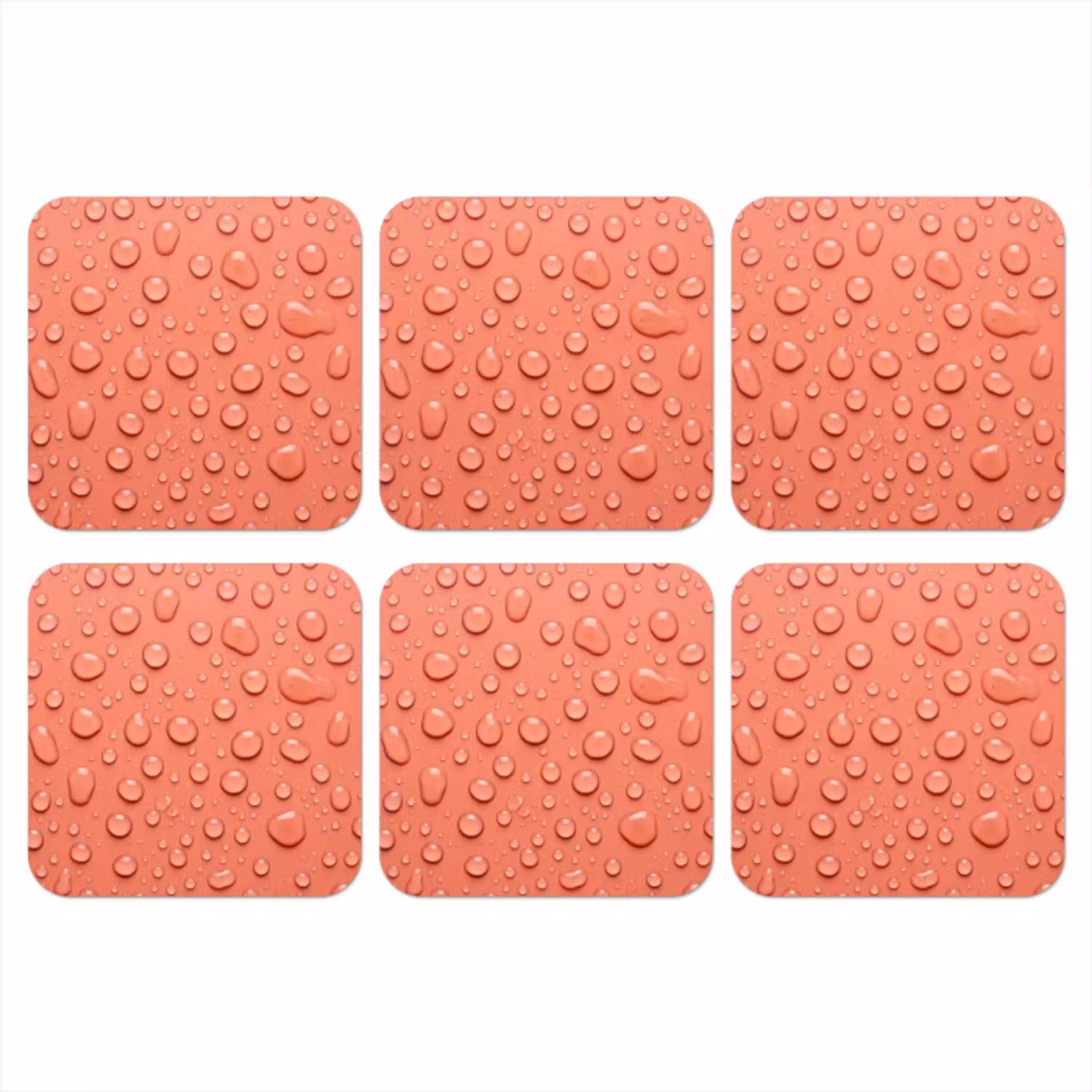 Water - Druppels - Roze onderzetter kurk middel -3d