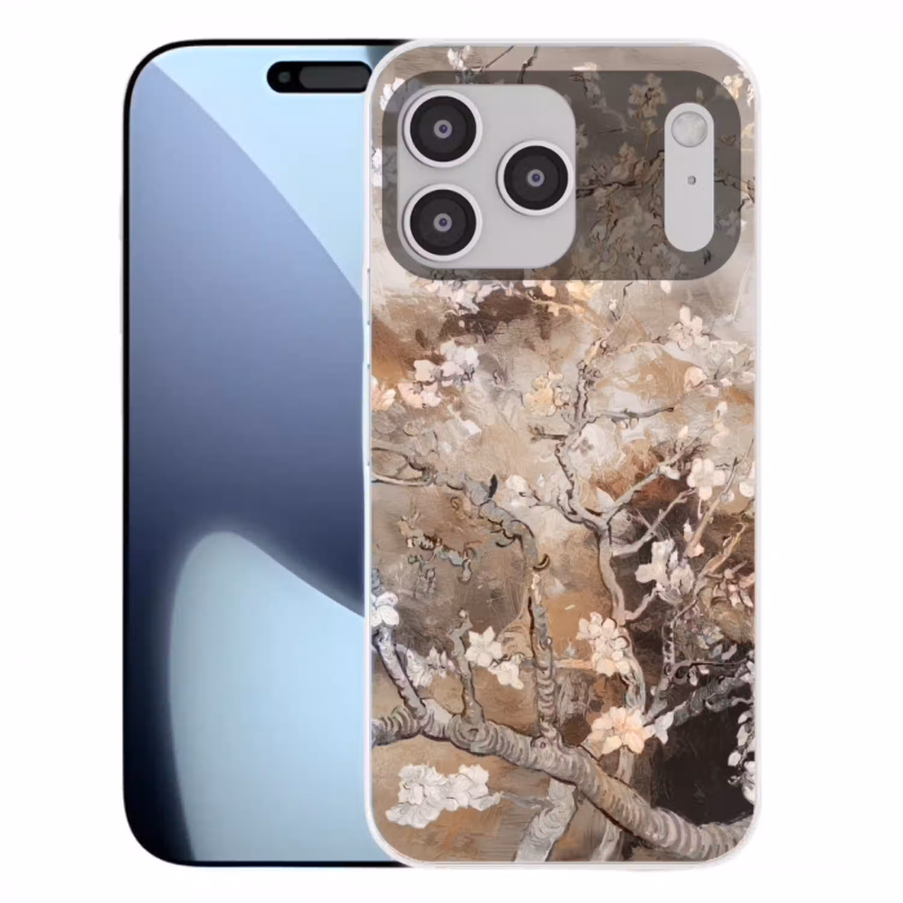 Amandelbloesem - Kunst - Van Gogh - Beige - Abstract Telefoonhoesje iPhone 17 Pro Max klein -3d