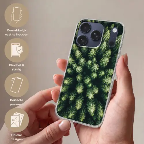 Bomen - Naaldwoud - Structuur Telefoonhoesje iPhone 17 Pro klein -sfeer3_NL