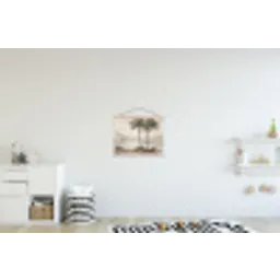 Bomen - Meer - Bergen - Illustratie textielposter latten blank klein -kinderkamer