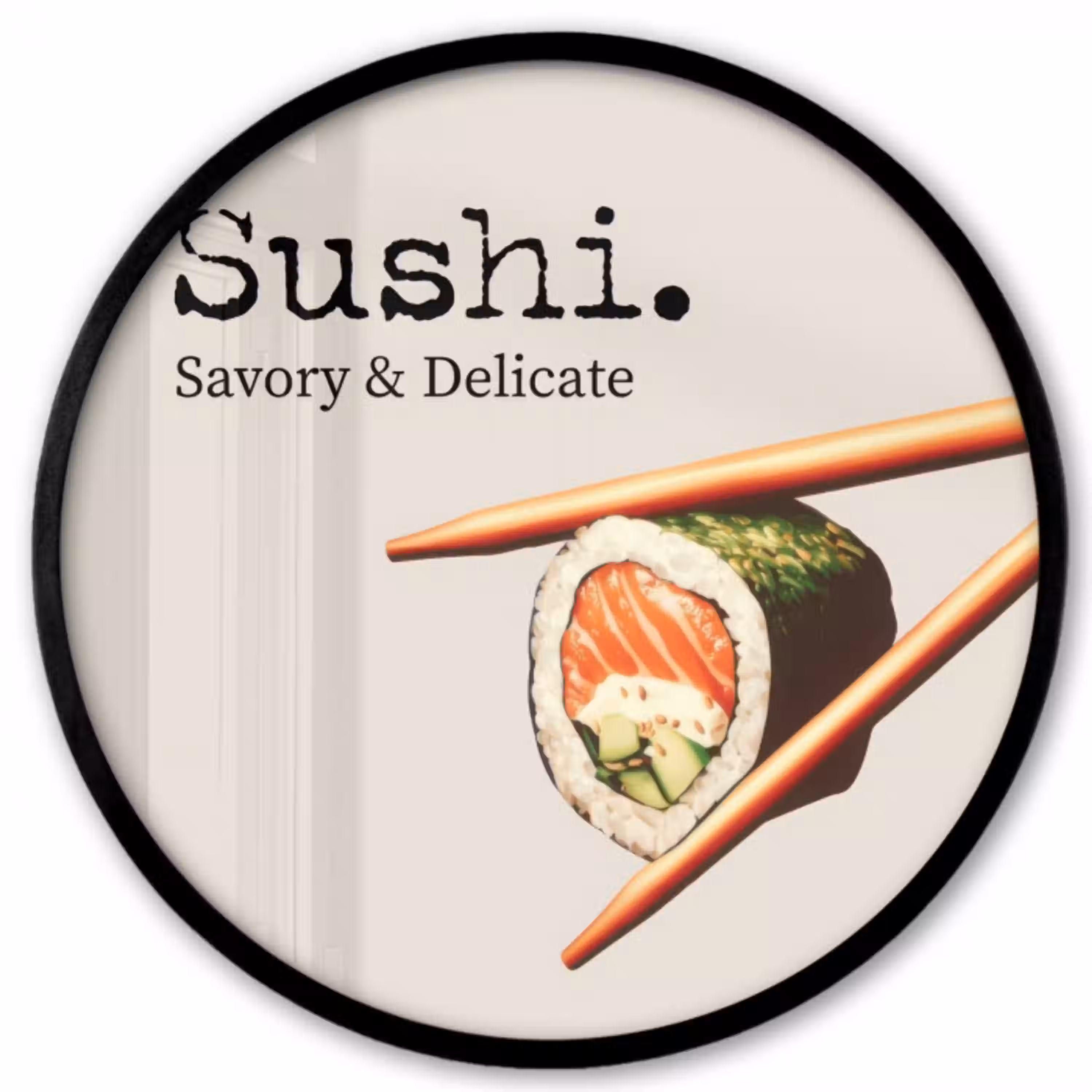 Sushi - Zalm - Rijst - Japans Fotolijst rond zonder passe partout klein -3d