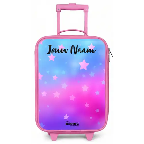 Sterren - Roze - Blauw Kinderkoffer - Roze klein -zz3dotto