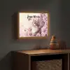 Kitten - Bloemen - Vlinders - Paars Light Box met batterij (Wandlamp kind) middel -sfeer5_kind