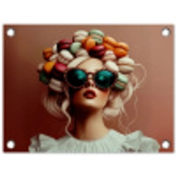 Vrouw - Macarons - Bril tuinposter los doek klein -3d