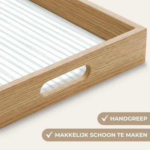 Groen - Strepen - Patroon Dienblad Rechthoek middel 911 -USP_HandgreepNL
