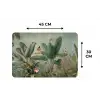 Tropisch bladerdek - Vlinders - groen - Bruin Placemat vinyl groot -specs