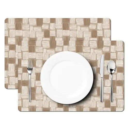 Blok - Patroon - Bruin Placemat vinyl groot 368 -zzsfeer2_Kitchenyeah-website