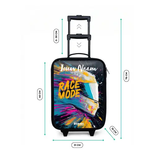Racehelm - Abstract - Verf - Kleurrijk Kinderkoffer - Zwart klein -productfoto_formaten