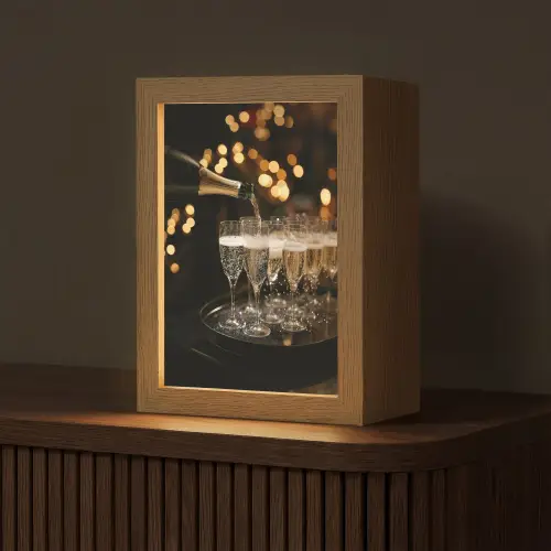 Lichtjes - Champagne - Dienblad - Glazen Light Box met kabel (Tafellamp) klein -z3d_website